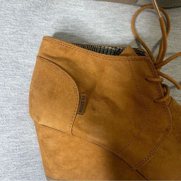 Route 66 Women’s Suede Wedge Booties Ankle Boots - Picture 6 of 10